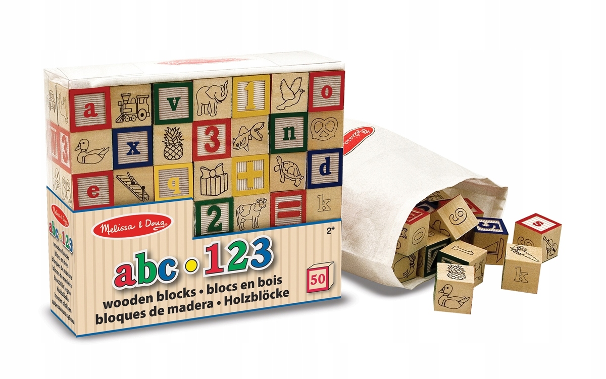 Drewniane Klocki ABC/123 Melissa & Doug
