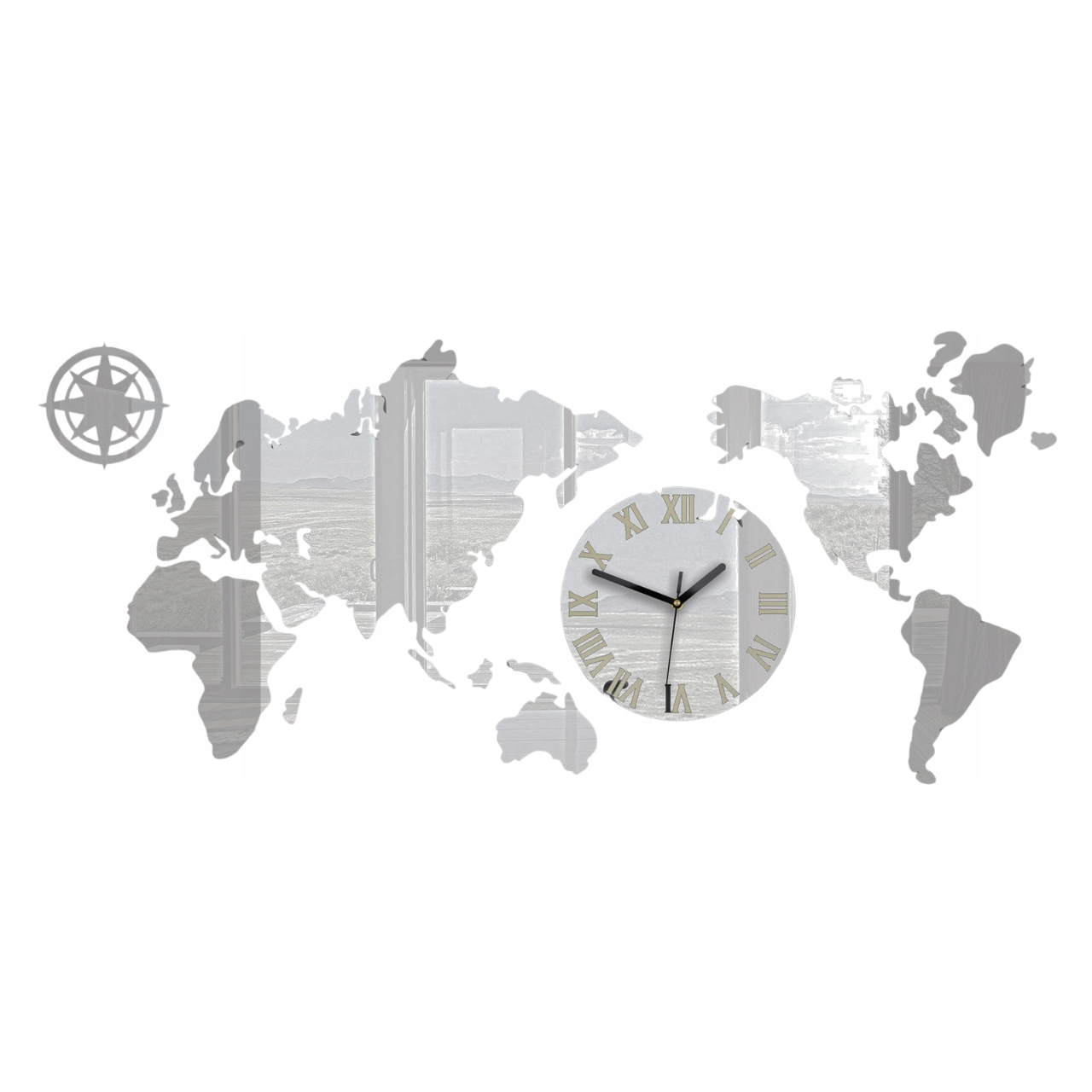 Nástenné hodiny v modernom štýle Akrylová mapa 110 x 55 Mirror Okrúhly
