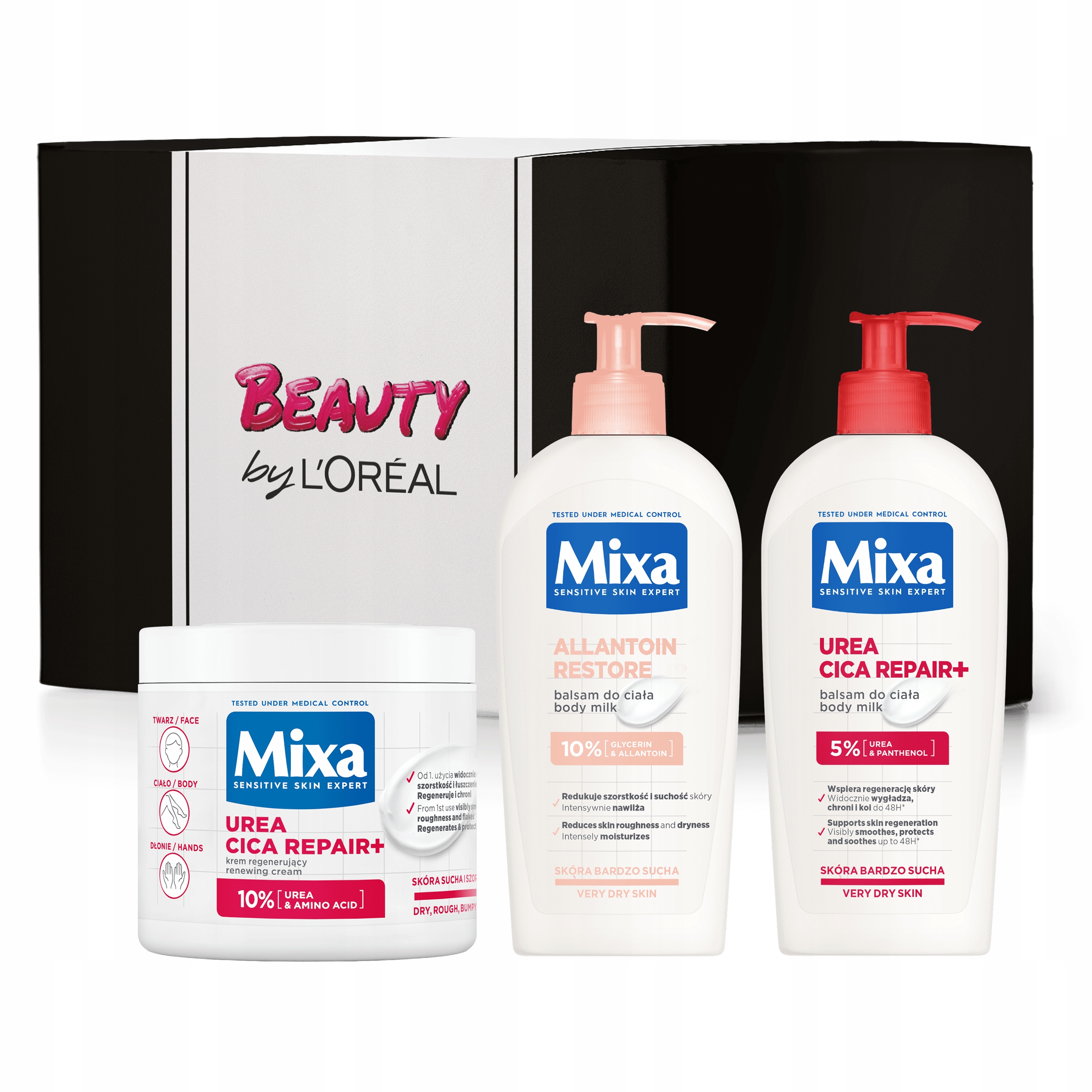 Zestaw Mixa Urea Cica Repair Regeneracyjny Krem i Balsam Allantoin 400ml