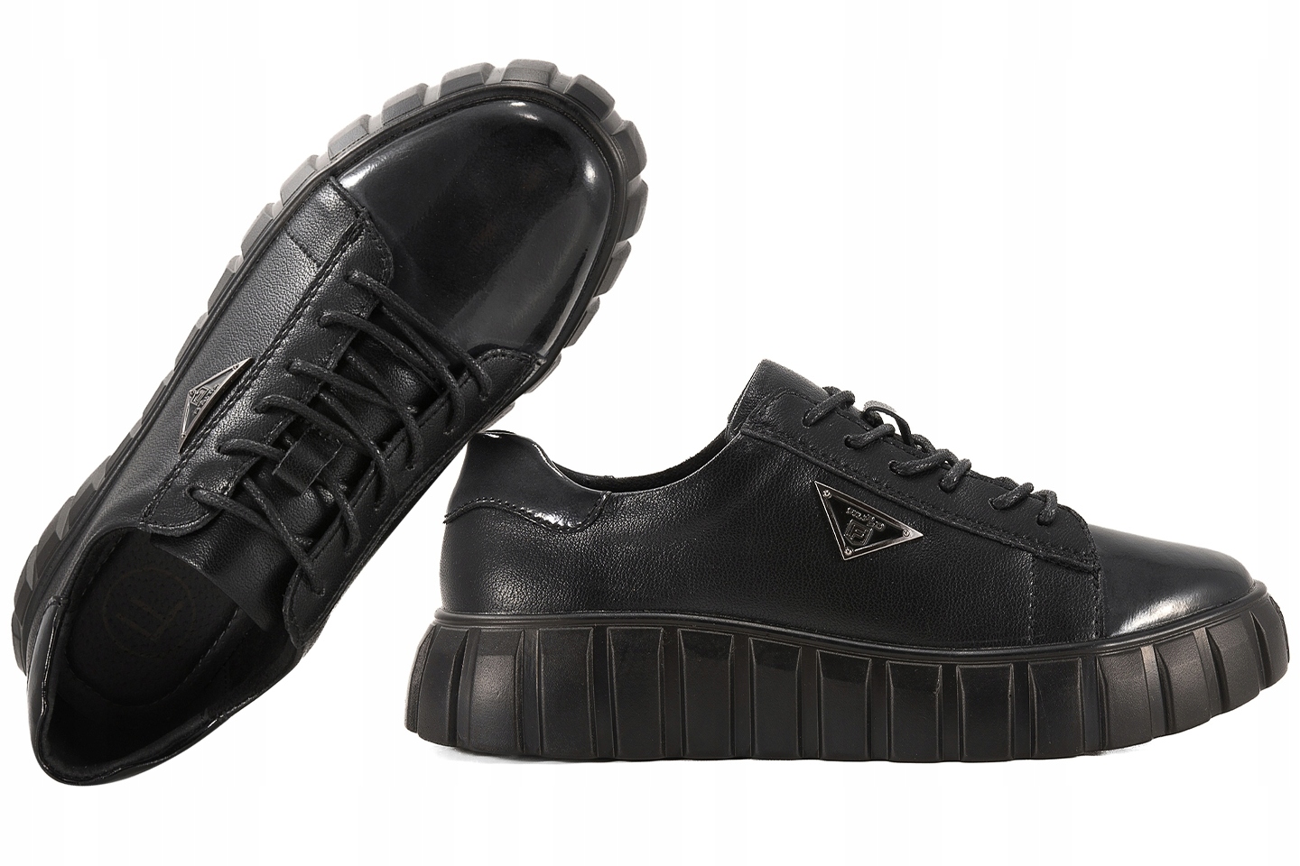 Filippo DP4138 Dámské Polobotky Tenisky Na Platformě, Kožené, černé 40C