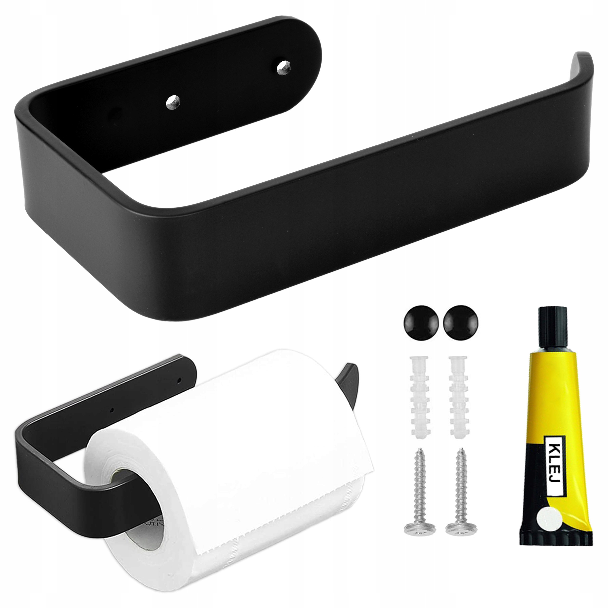 ДЕРЖАТЕЛЬ ТУАЛЕТНОЙ БУМАГИ ЧЕРНЫЙ МАТОВЫЙ ЛОФТ ДЛЯ КЛЕЯ ИЛИ ДЮБЕЛЕЙ