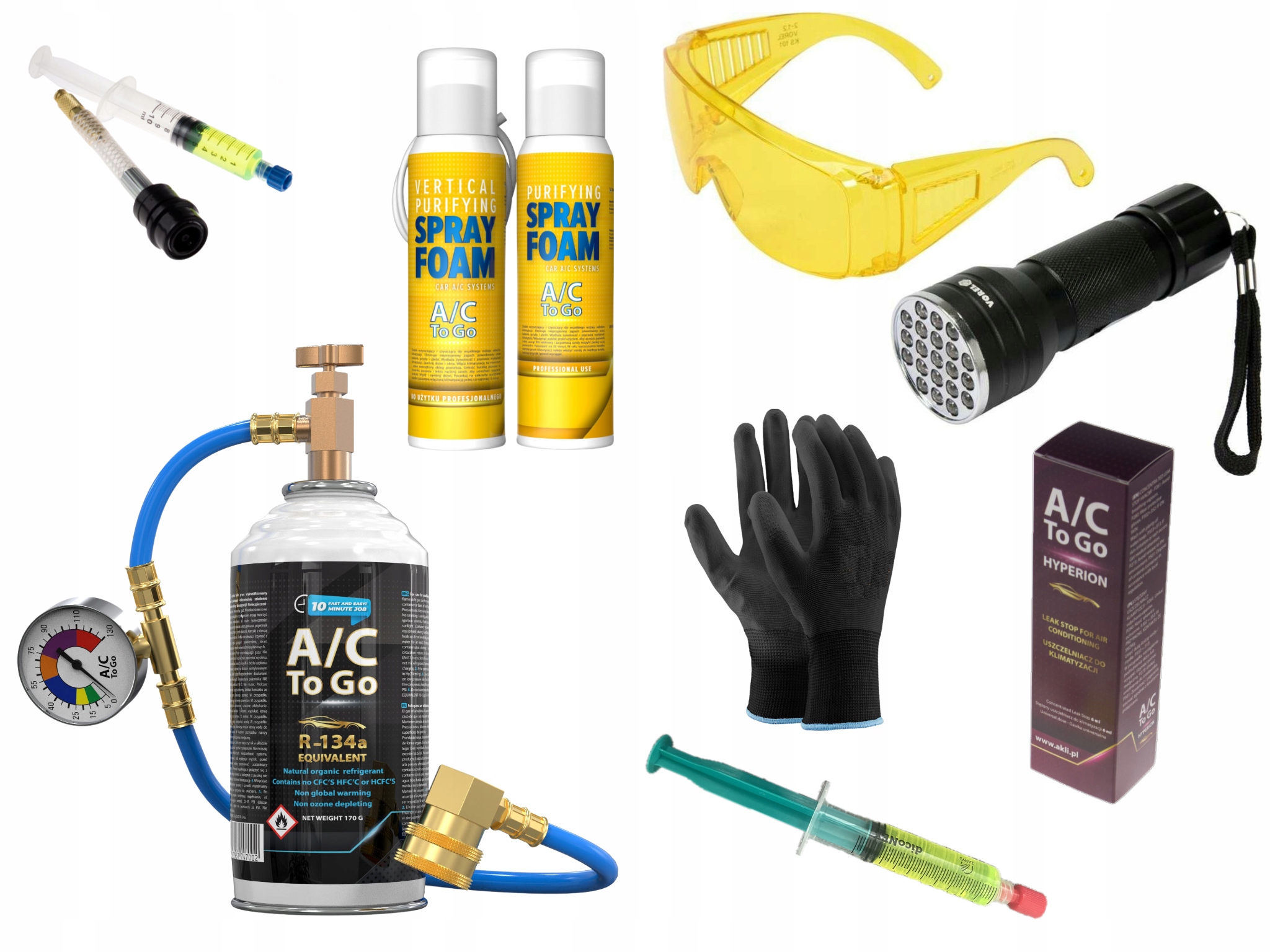 sada pro samostatné plnění klimatizace plynem R134a A/c To Go