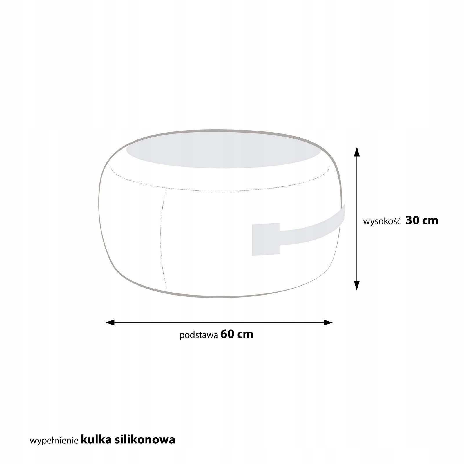 Pufka Classic Premium Materiał Filc grafit 60x30cm Kolekcja Classic Filc Premium