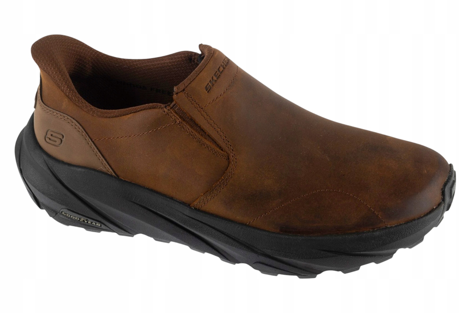 Skechers Slip-ins: Conner Rayne [44] Pánské kožené polobotky Hnědá