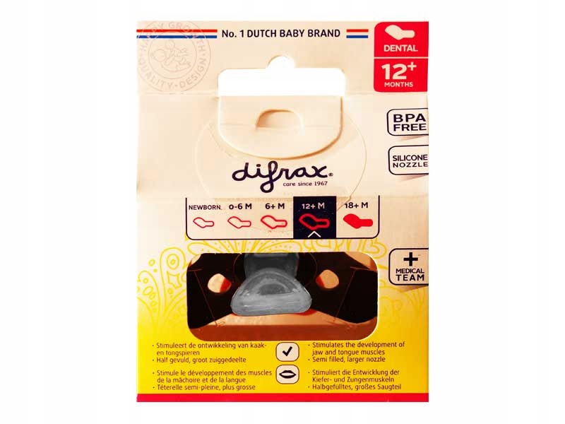 SMOCZEK DYNAMICZNY ORTODONTYCZNY DIFRAX 12+ m Rodzaj anatomiczny