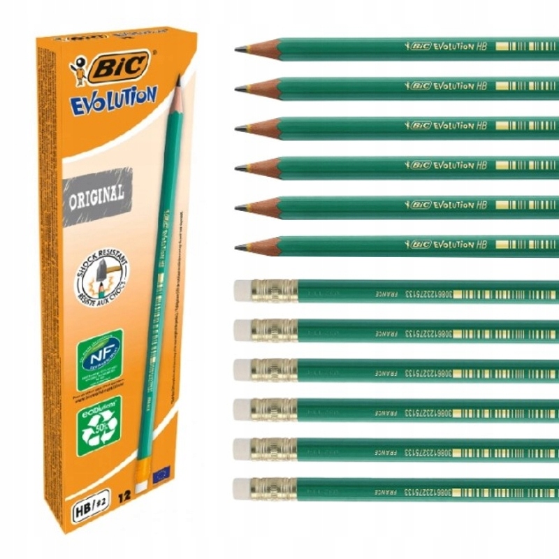 

Ołówek Bic Evolution Hb Z Gumką 12szt pudełko