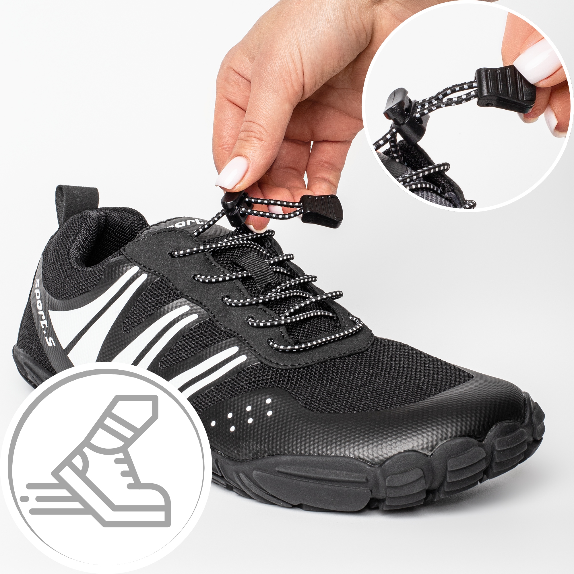 Buty do wody wodoodporne antypoślizgowe lekkie oddychające obuwie sportowe 39 czarne — 17