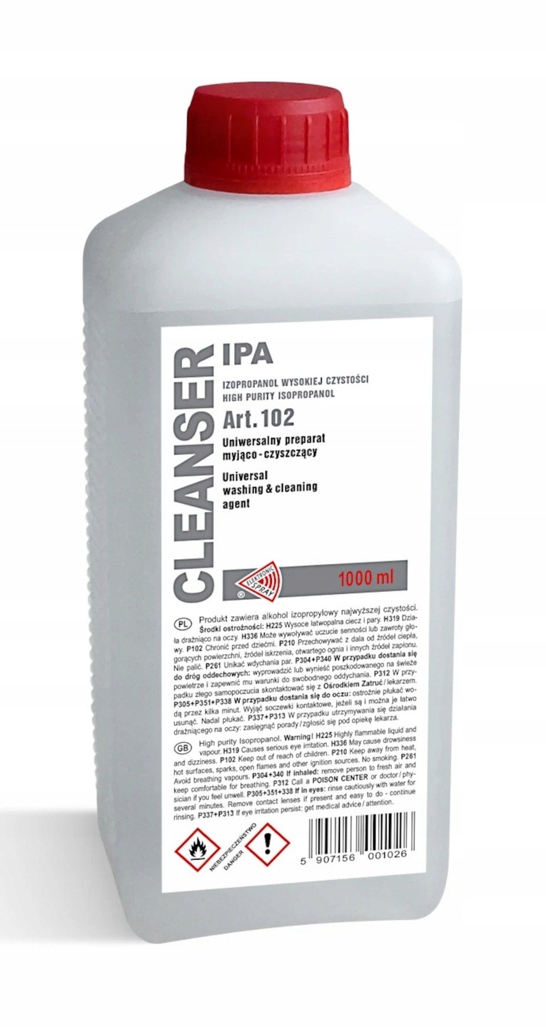 Cleanser Ipa, alkohol izopropylowy 99,9%, 1000 ml.