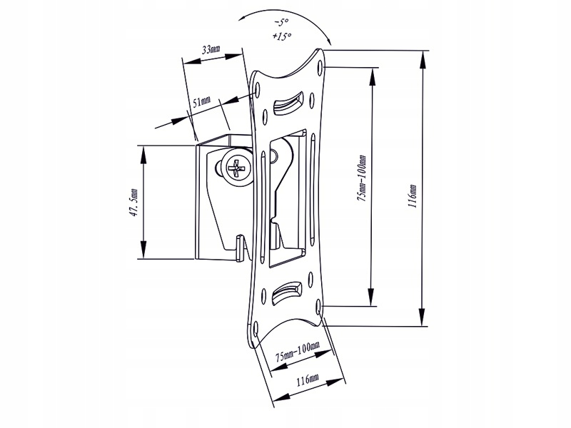 Uchwyt do telewizora LCD 10''-27'' VESA Typ X slim Model 76-852