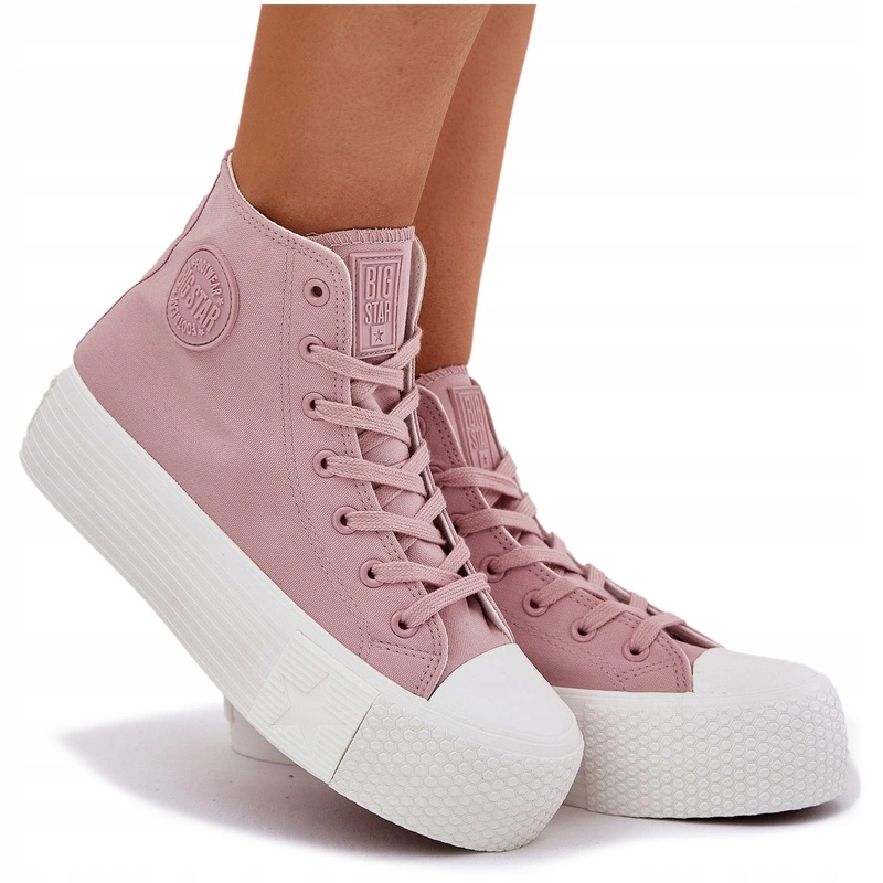 Dámské Látkové Tenisky Na Platformě Big Star RR274739 Růžové 39