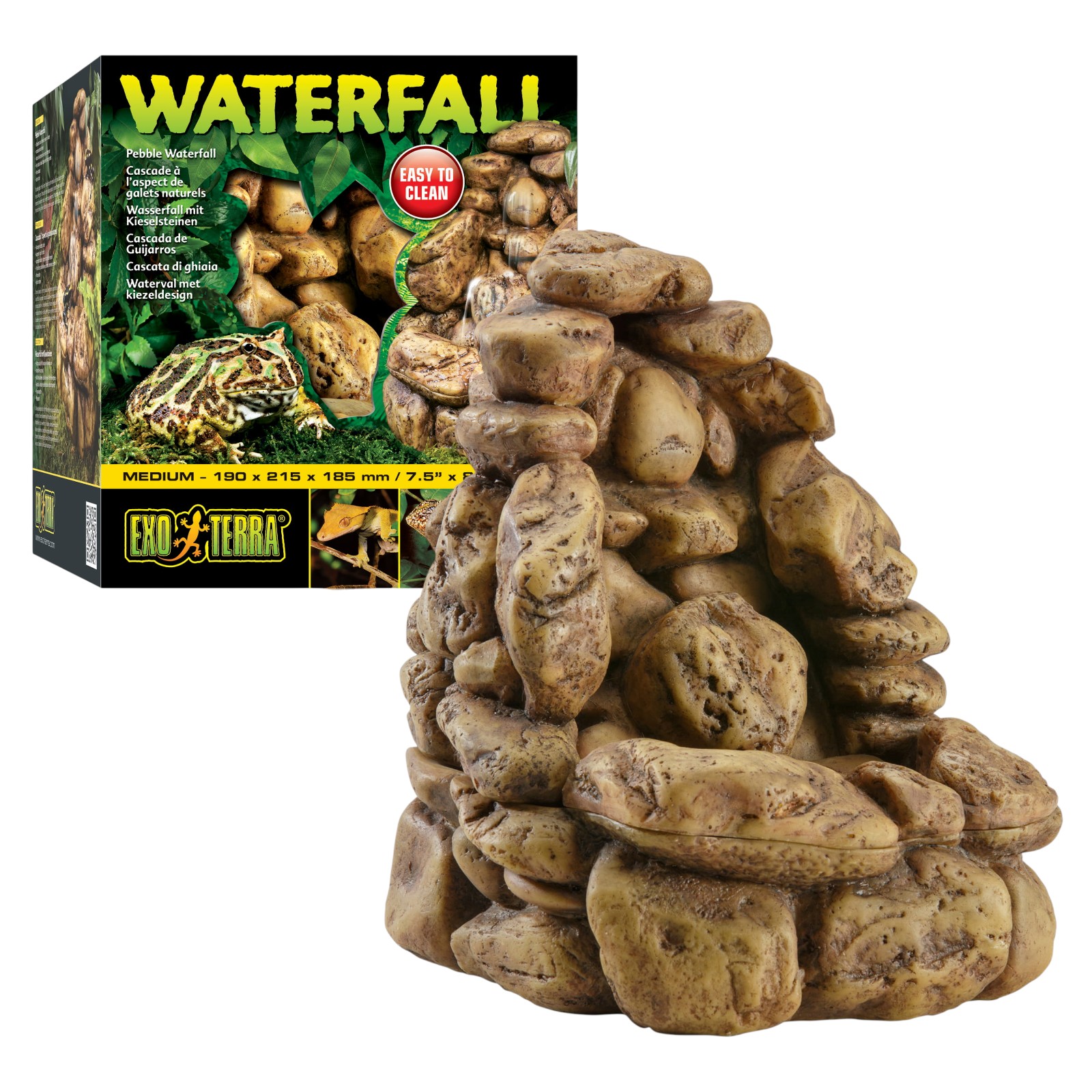 Naturalnie wyglądający Wodospad Exo Terra Waterfall Pebble Medium