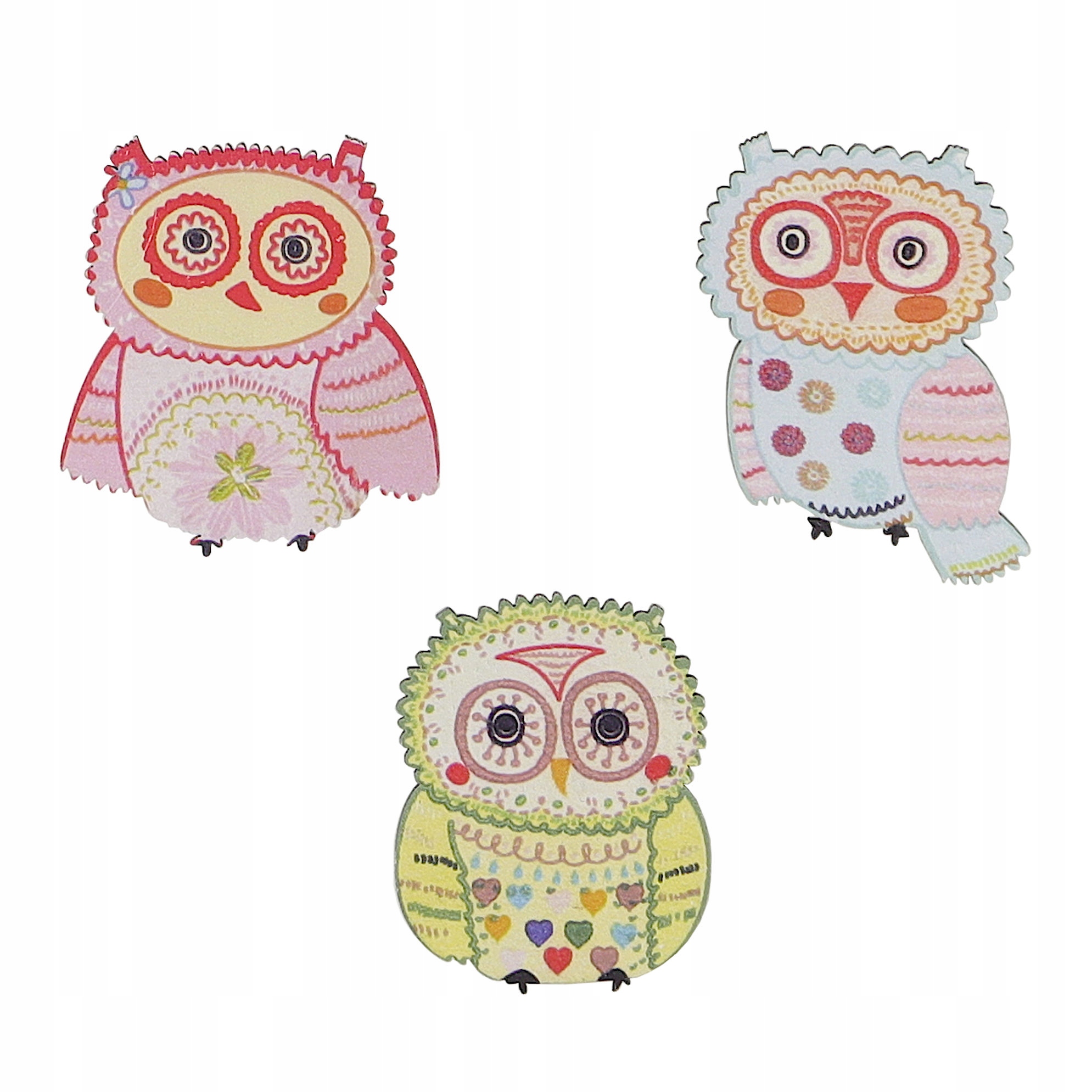 

Drewniana sowa magnes na lodówkę komplet 3sztuk