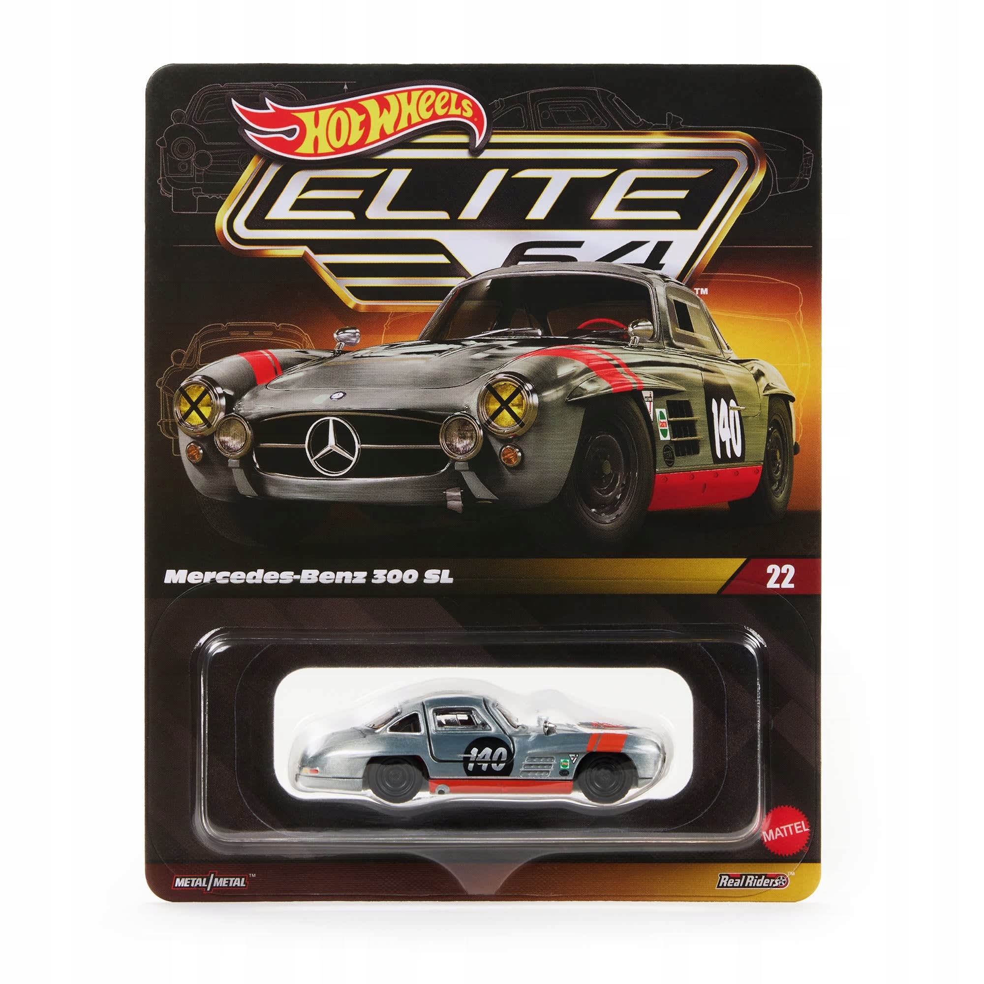 Hot Wheels Elite 64 Mercedes-benz 300 Sl #22 1:64 JNF05 Nowy Model Metalowy