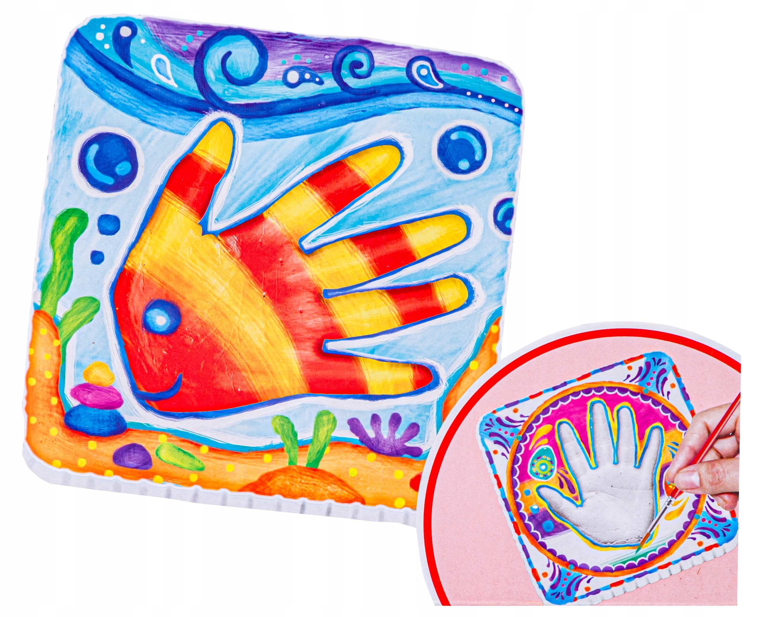 Zestaw STWÓRZ ODCISK DŁONI Odlew Pędzel Farbki Zrób To Sam Rączki Nóki DIY EAN (GTIN) 5904659188056