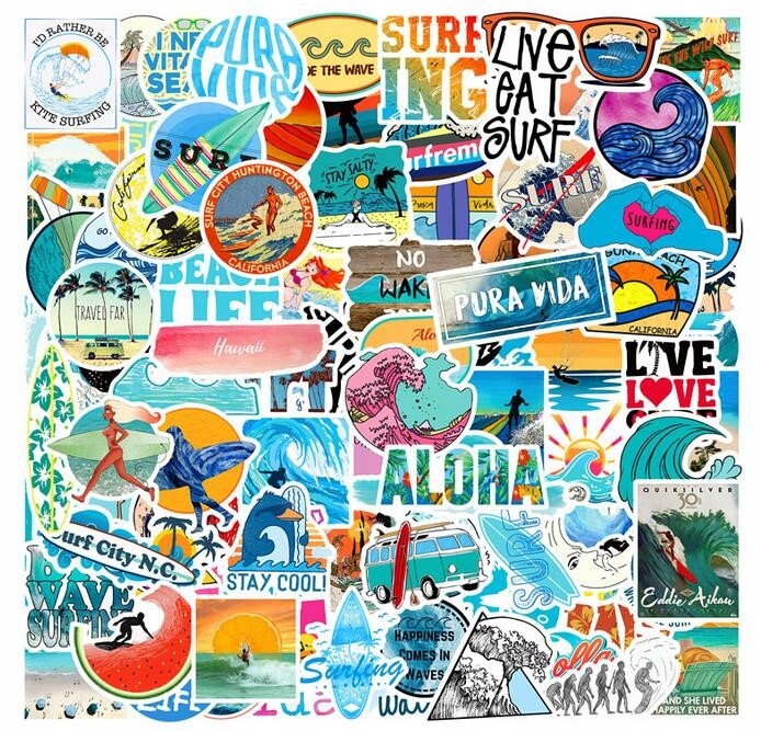

Naklejki Surfing Wakacje Wlepy Sticker Boom Auto