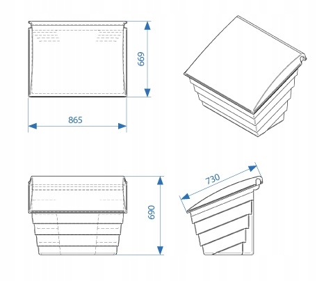 POJEMNIK DROGOWY NA SÓL / PIASEK / SORBENT 150l Informacje dodatkowe z pokrywą