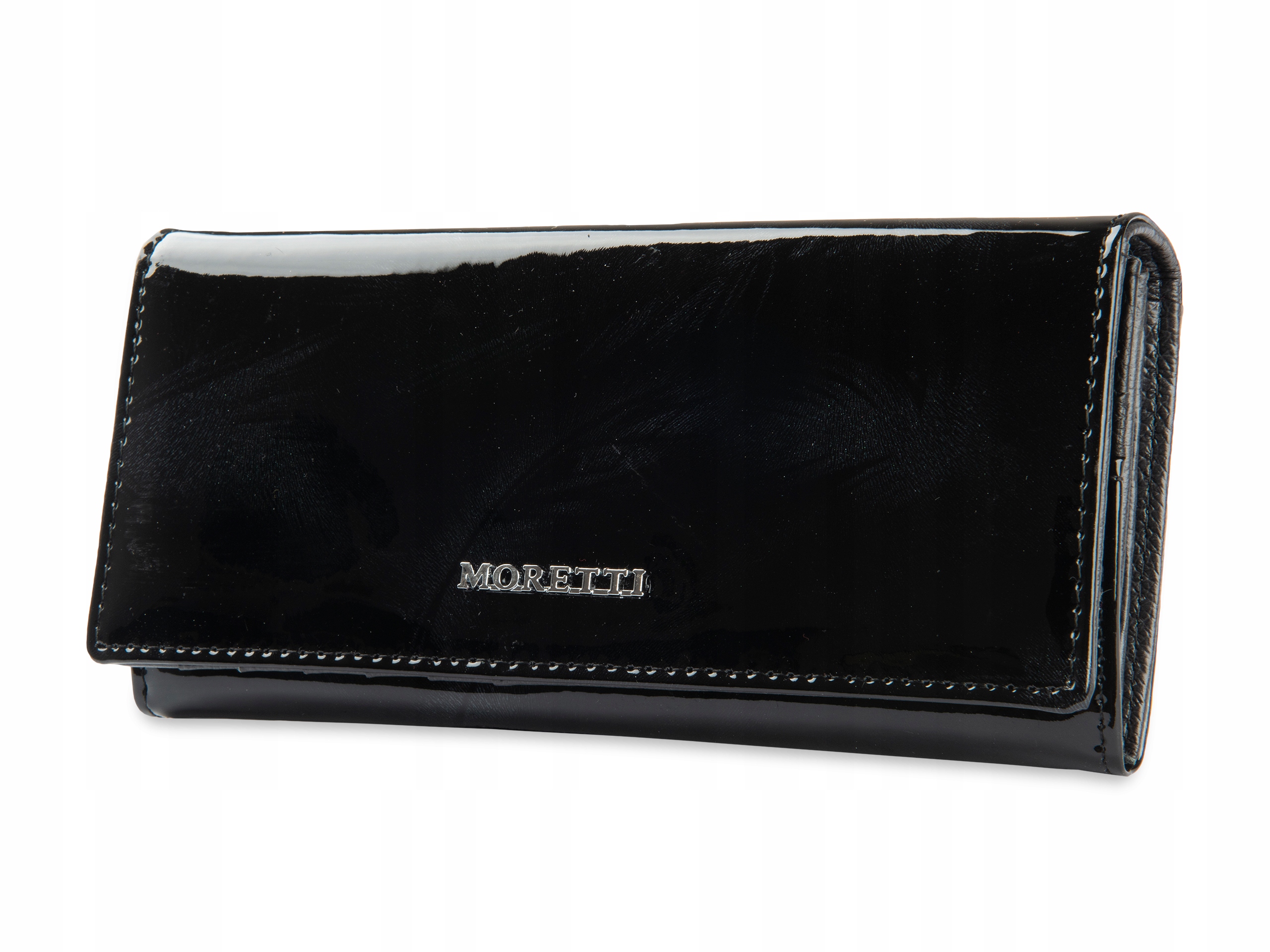 

Portfel skórzany damski lakierowany Rfid suwak