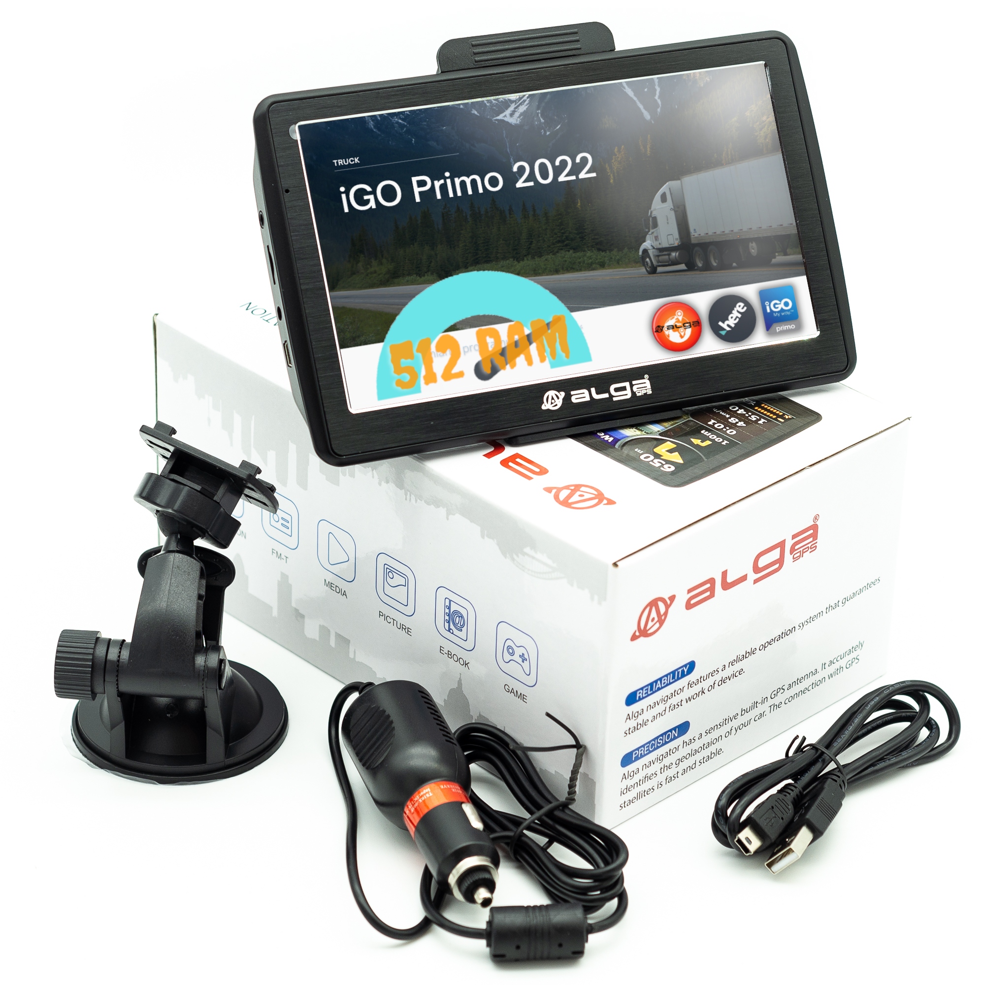 

Alga Seven PRO-512 Ram, Nawigacja GPS,iGO Truck