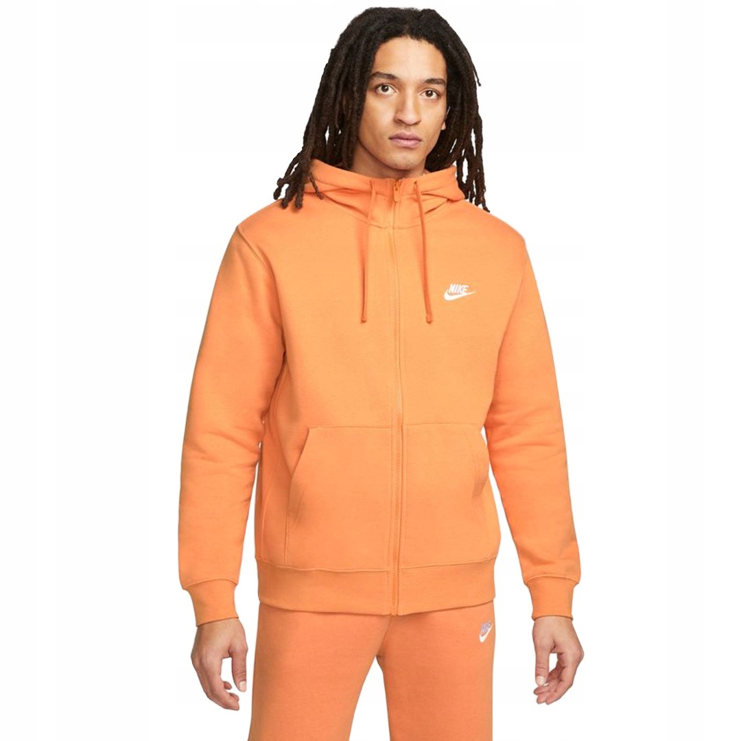 Bluza męska Nike Nsw Club Hoodie Fz Bb pomarańczow