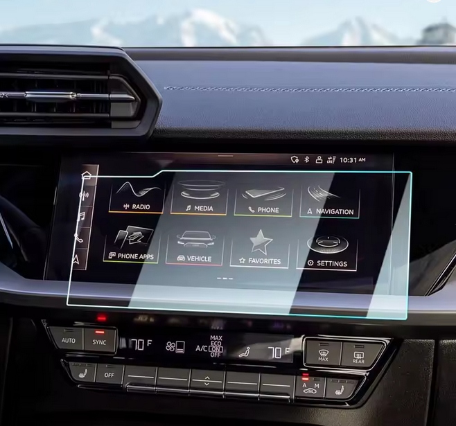 Sklo 9H Fólie na displej displeje Navi Audi A3 8Y 2020-2025