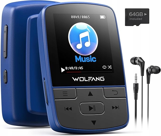 WMP01 Wolfgang Odtwarzacz MP3 64 Gb Bluetooth 5.3 Fm HiFi Niebieski