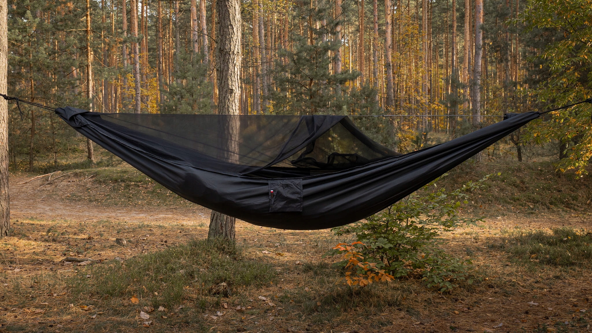 Hojdacia sieť V2 s moskytiérou Long 350 cm Pocket Black TigerWood Poland