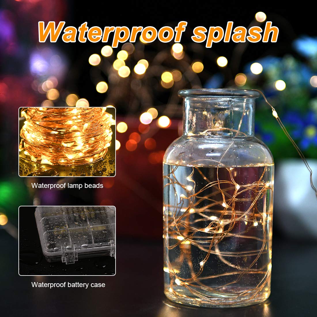 VICLOON LAMPKI DEKORACYJNE GIRLANDA ŁAŃCUCH ŚWIETLNY 10M 100LED — miniatura 5