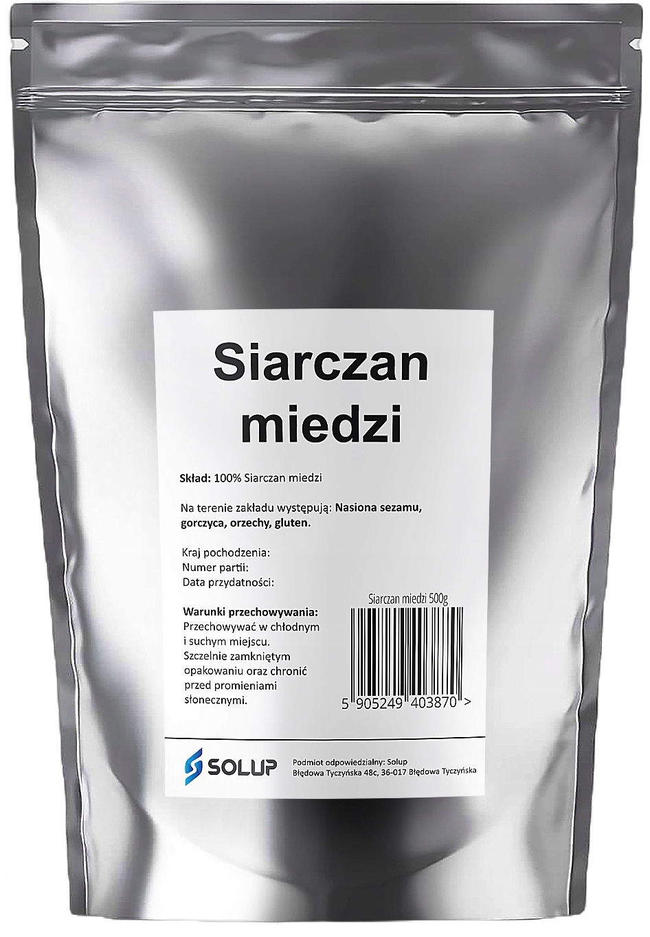 

Siarczan Miedzi 100% czysty pięciowodny 500g