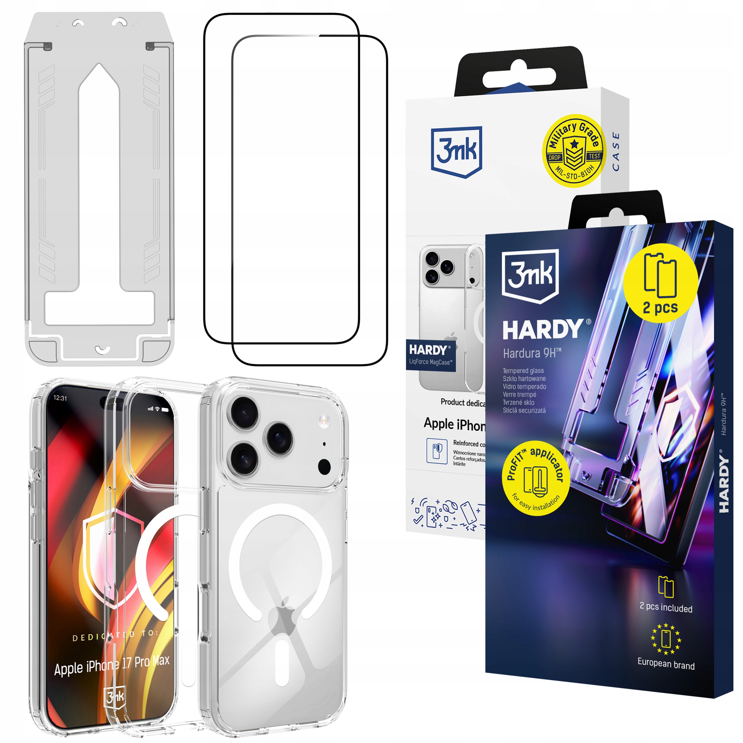 2x Szkło hartowane 9H pancerne etui case 3mk na Apple iPhone 17 Pro Max