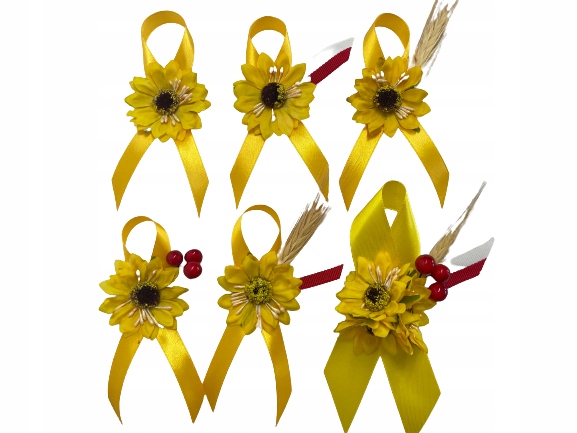 KOTYLION #12 SŁONECZNIKI Z FLAGĄ DOŻYNKI OZDOBA Kolor dominujący żółcie