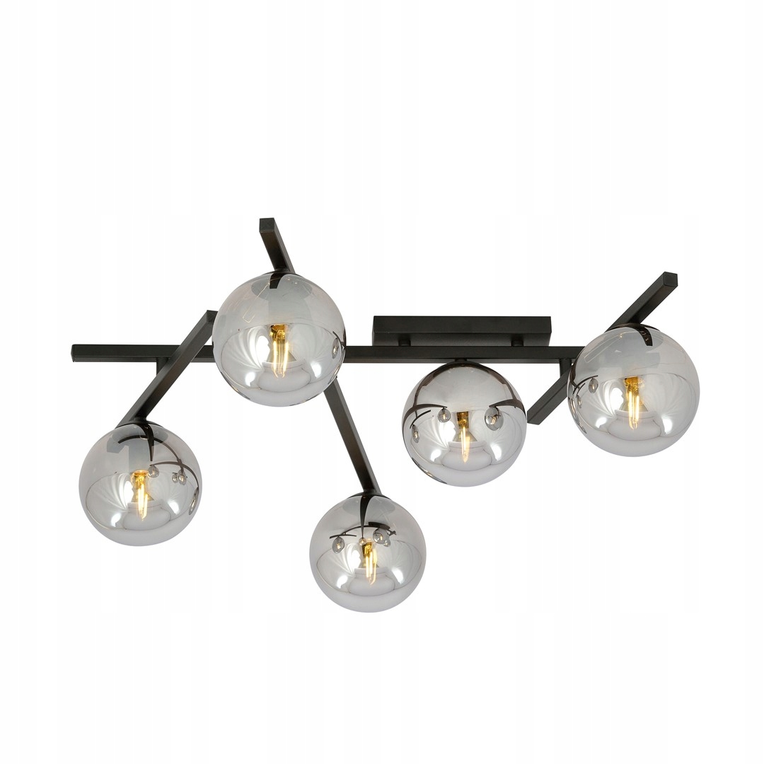 Stropná lampa Emibig 5xE14 40W Smart 5 Black/graf