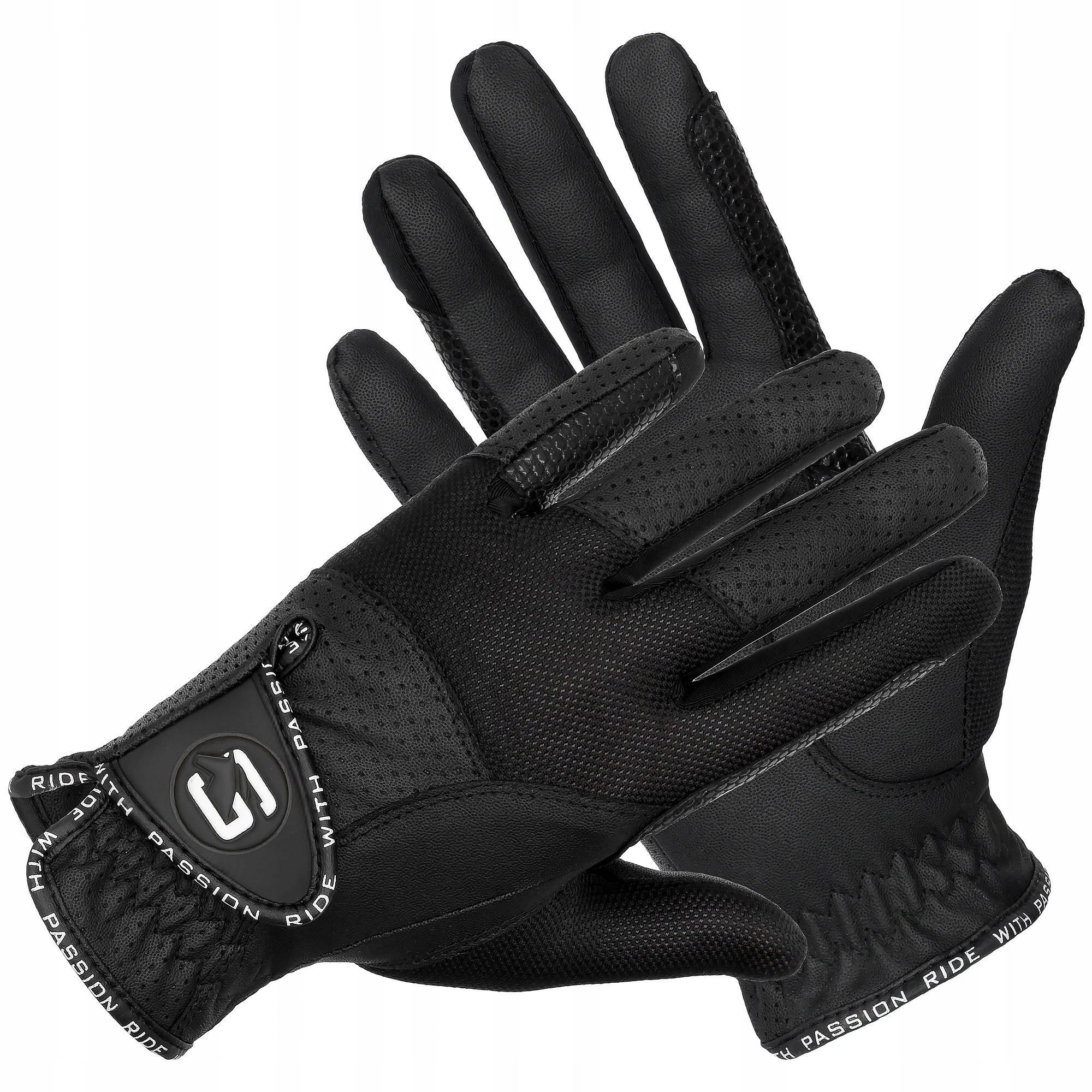 Rękawiczki jeździeckie Start Andros wytrzymałe oddychające czarne M