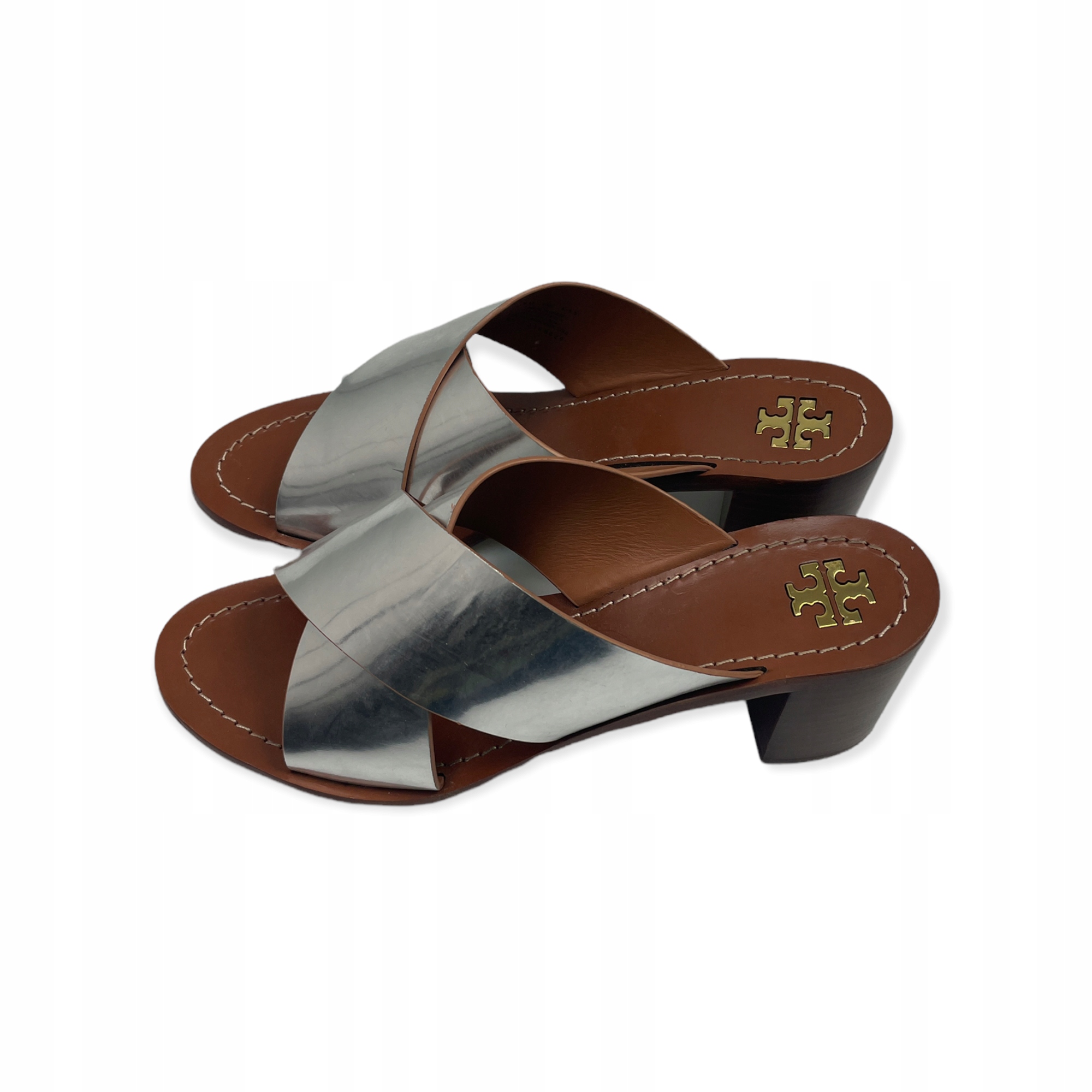Dámské kožené žabky se sloupkem Tory Burch 38