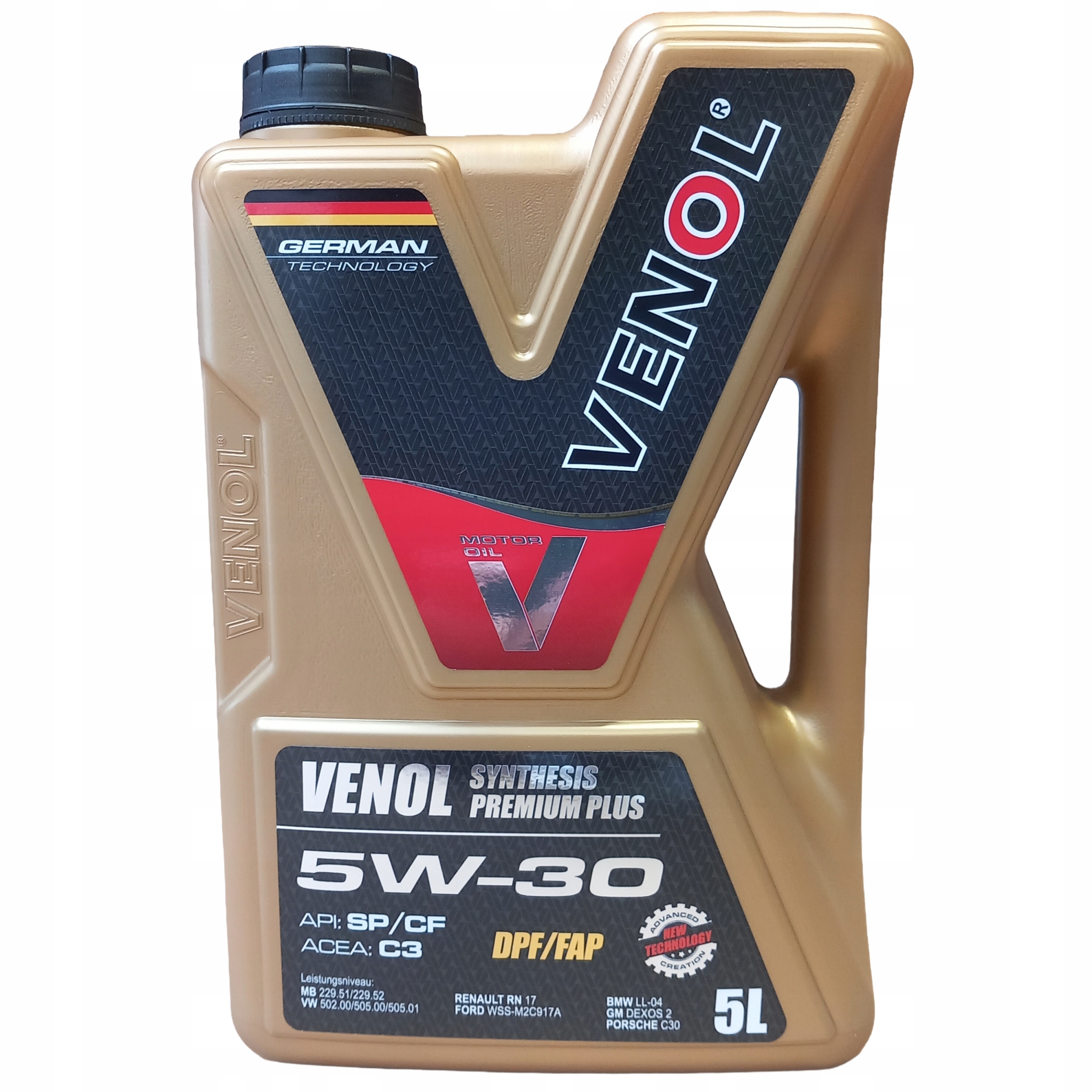 Venol Synthesis Premium Plus Sp/cf C3 5W30 5L Dexos 2