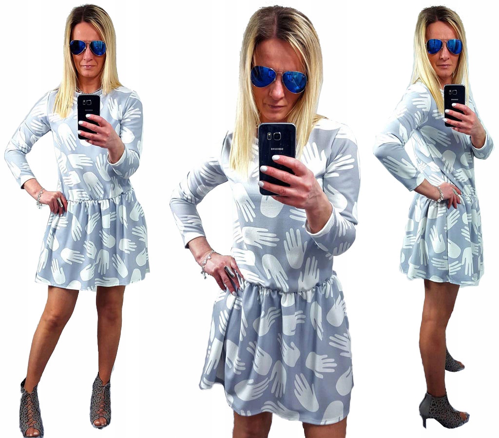 

Sukienka Boho Etno Folk Rozkloszowana Trapezowa C5