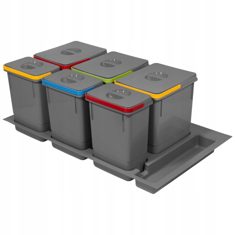 Kôš Na Odpadky 900MM Rubio 3x15L+3x7L Antracitová Vložka Nádoby