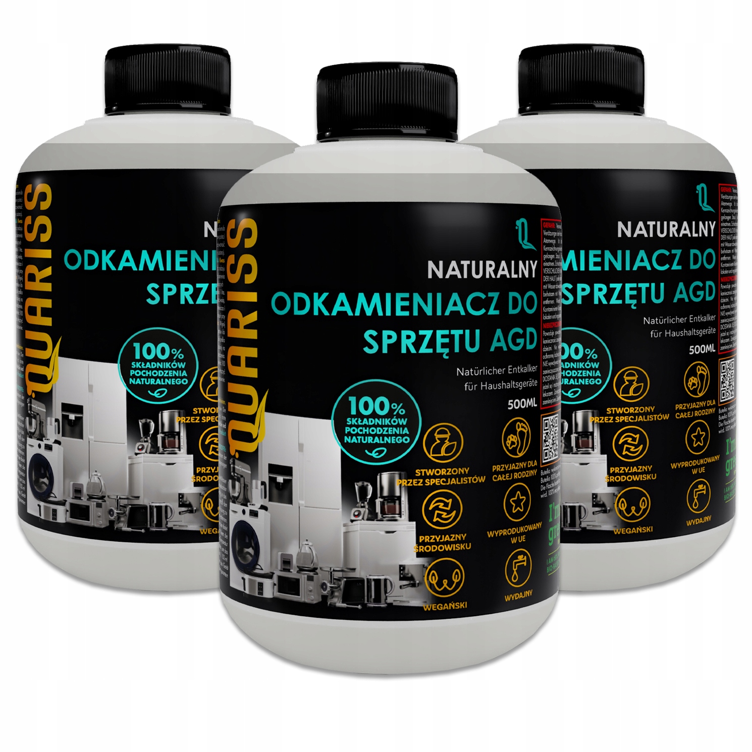 Levně Přírodní odvápňovač pro mytí domácích spotřebičů Žehličky Pračky Výkonný 3x500