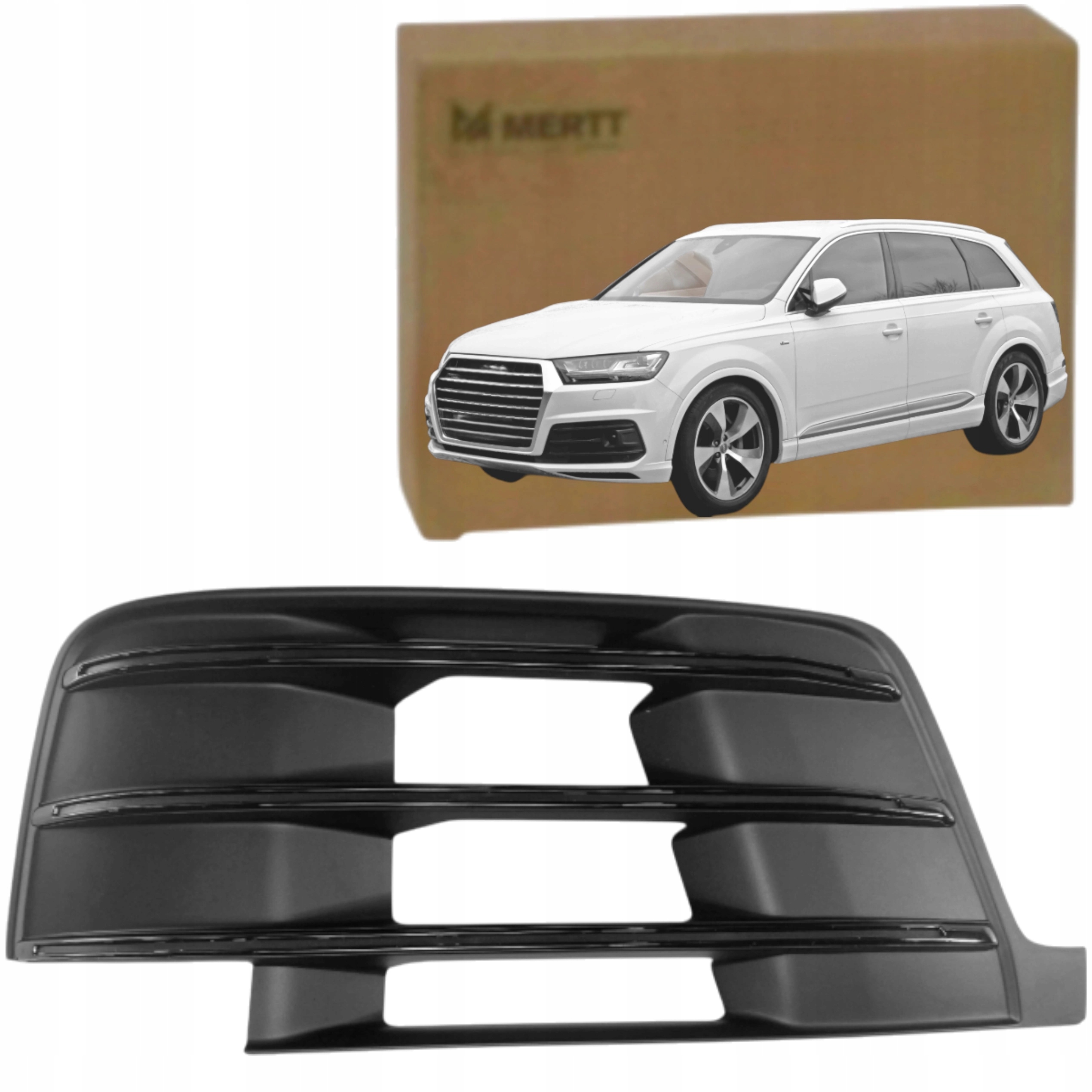 Kratka Pravého nárazníku krytka atrapa Audi Q7 4M 15-19 S-Line černý lesk