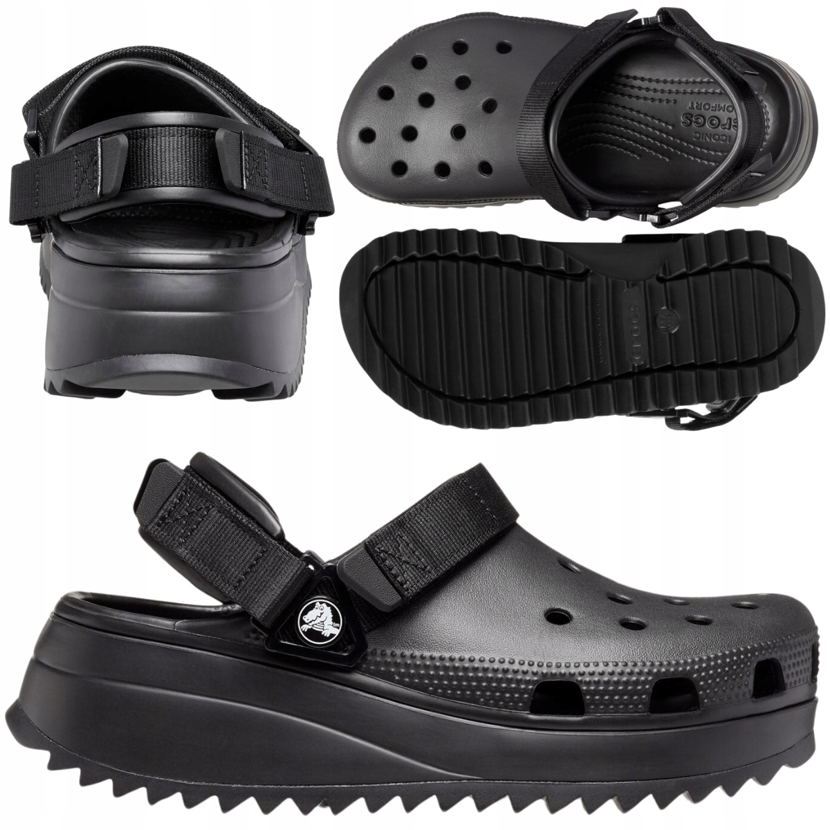 CROCS DAMSKIE CHODAKI NA PLATFORMIE PIANKOWE KLAPKI HIKER CLOG r. 37/38