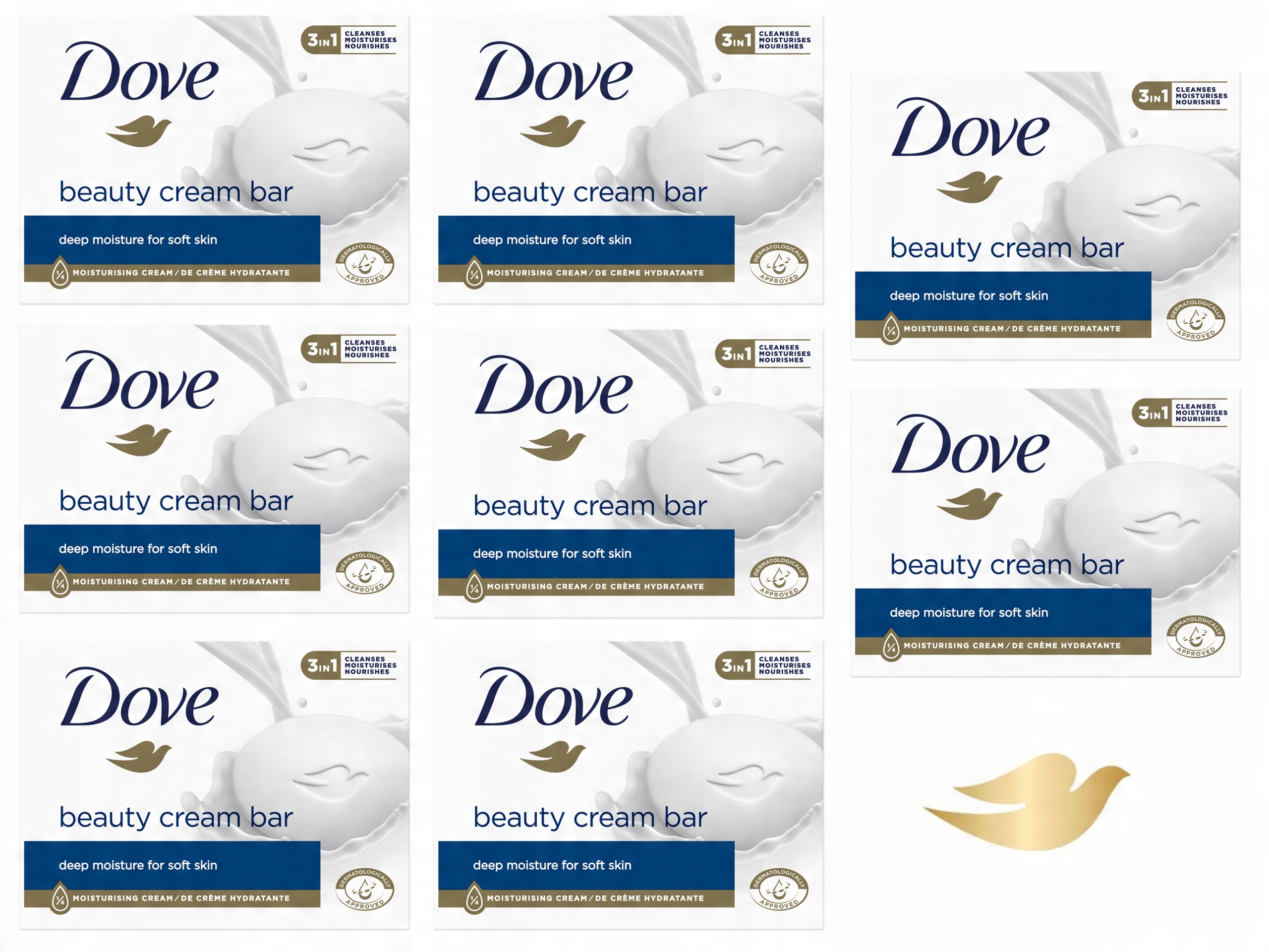 

Dove Mydło w kostce Beauty Cream Bar 90g Zestaw x8