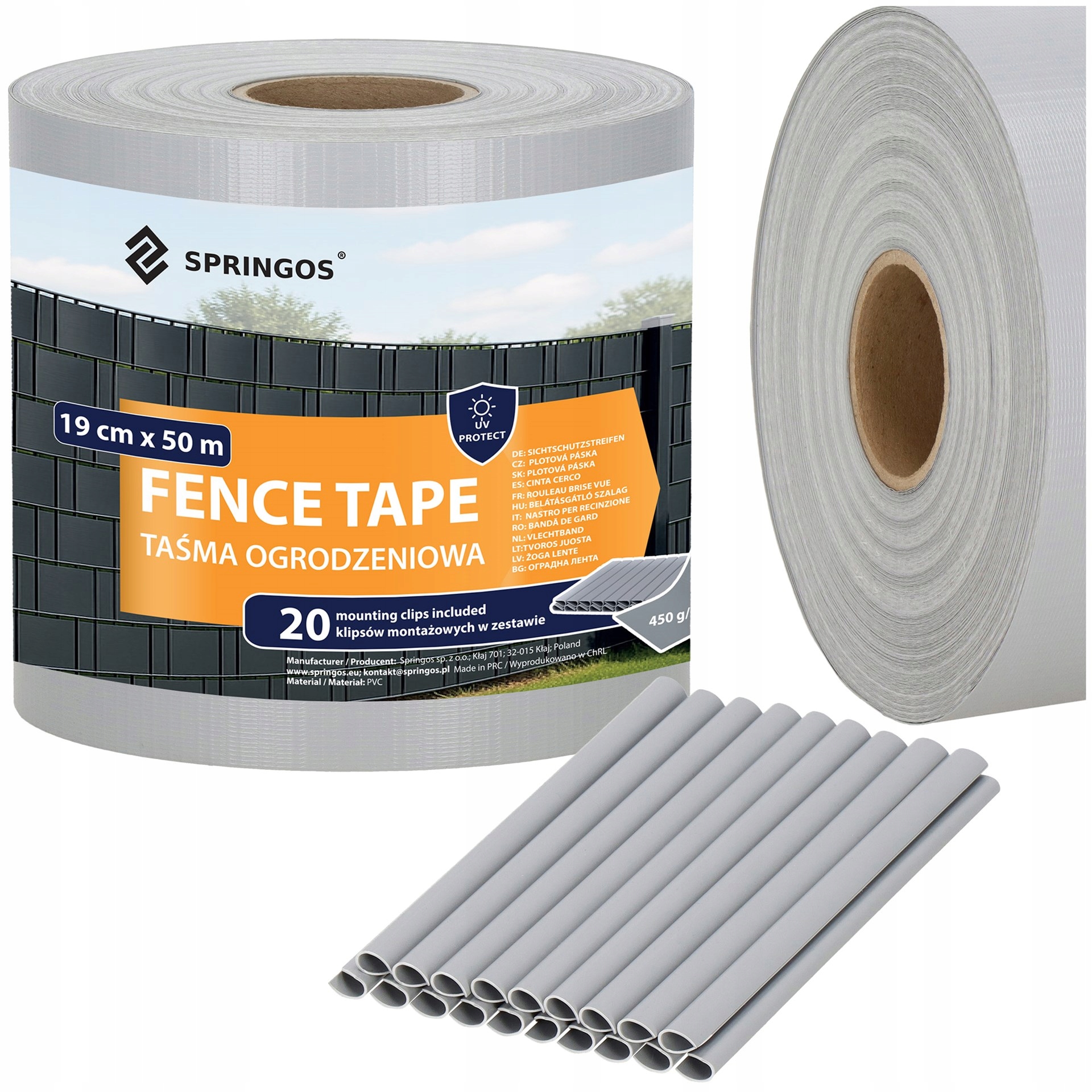 Stínící Panelové Pásy 19 Cm x 50 m Šedá Kryt Na Oplocení Panelové Pvc Klipy