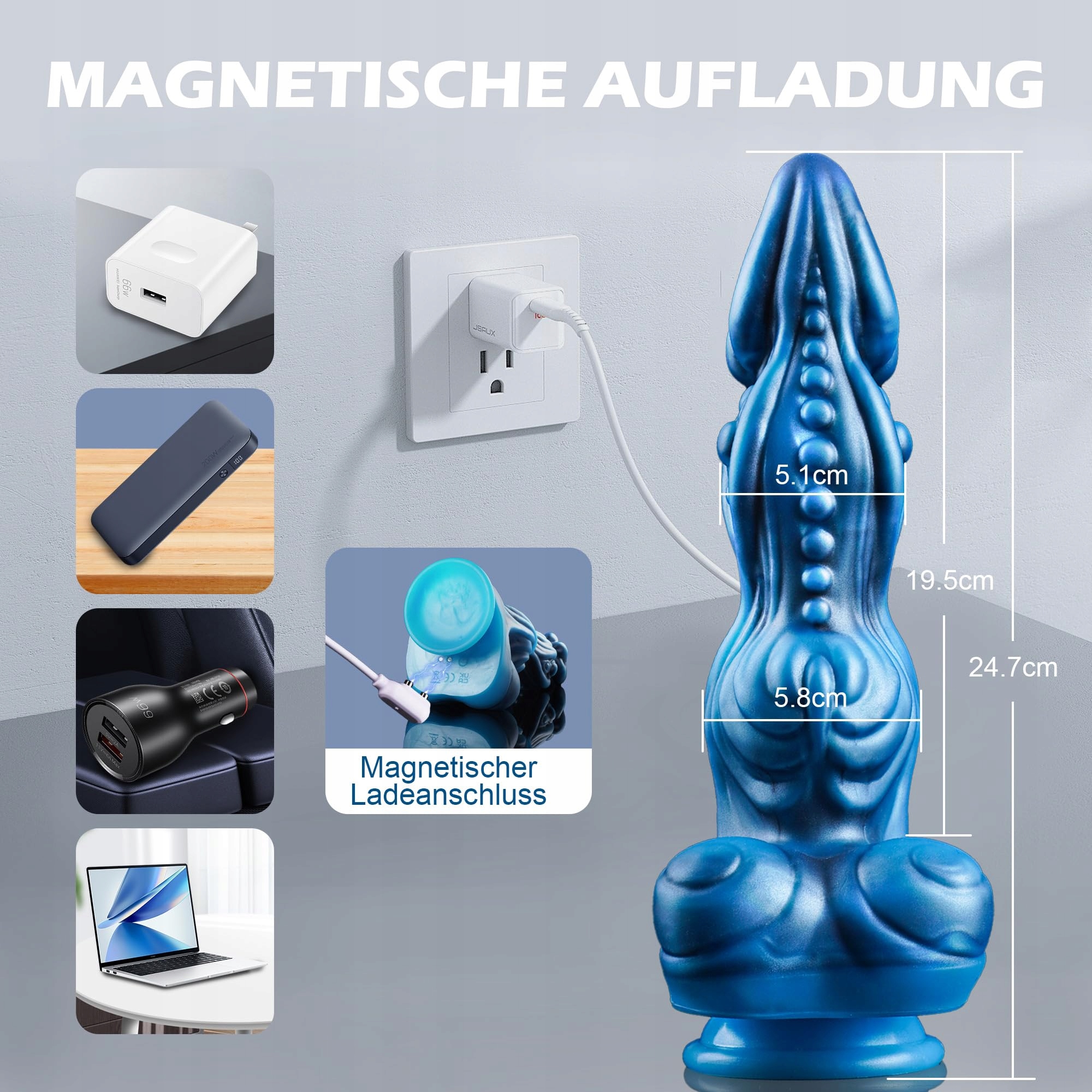 FANTASY Dildo Wibrator Stymulacja Prostaty 10 Trybów Wibracji Ogrzewanie — miniatura 6