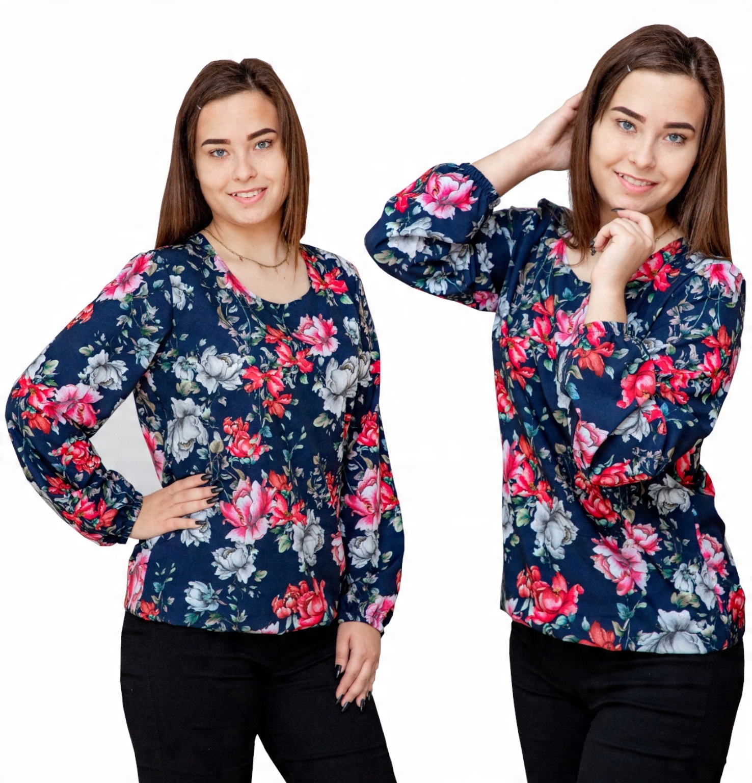 

Elegancka Śliczna Modna Bluzka Damska Gumki 42