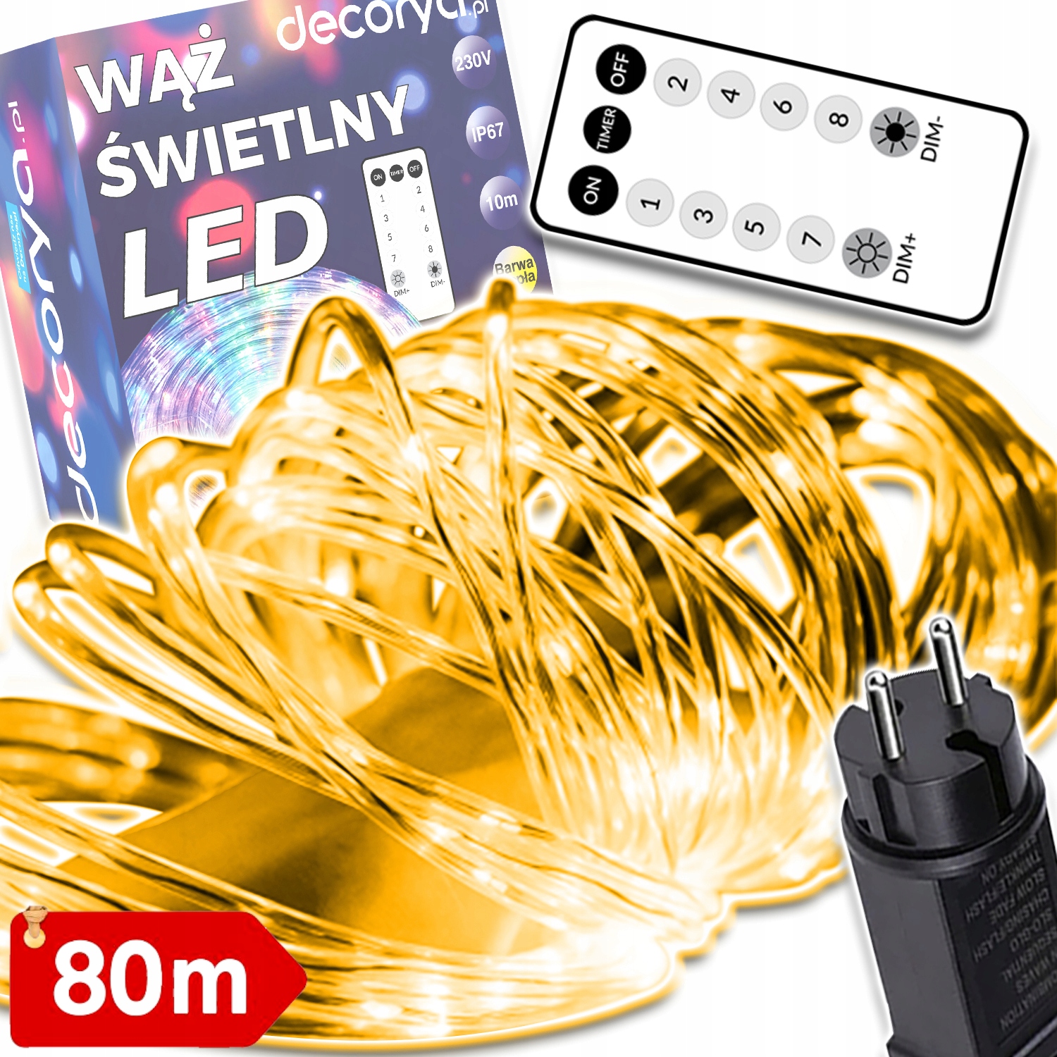 Led Světelná Hadice Vánoční Osvětlení Na Stromeček Venkovní Girlanda 80 M Voděodolná IP67