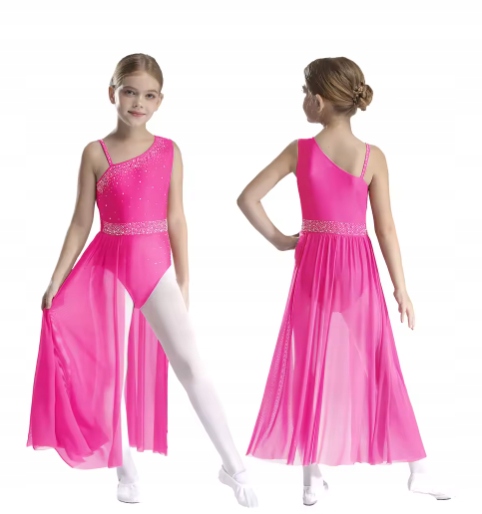 Strój Body Sukienka Do Tańca 134 140 Balet Tutu Różowa Nr 2428