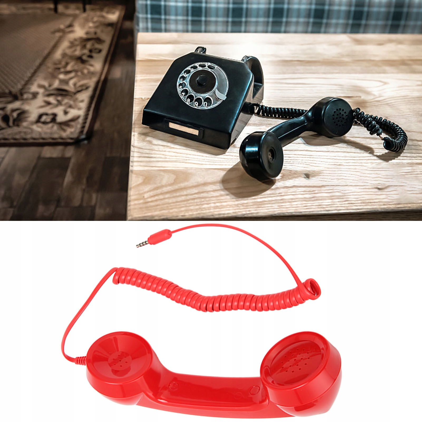 SŁUCHAWKA RETRO DO TELEFONU KOMÓRKOWEGO CZERWONY Marka bez marki