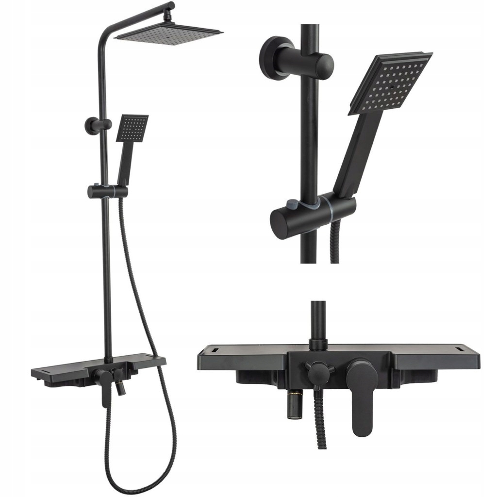 Sprchový set s batériou 150mm Bravo čierna Rea -P0636) /ka/