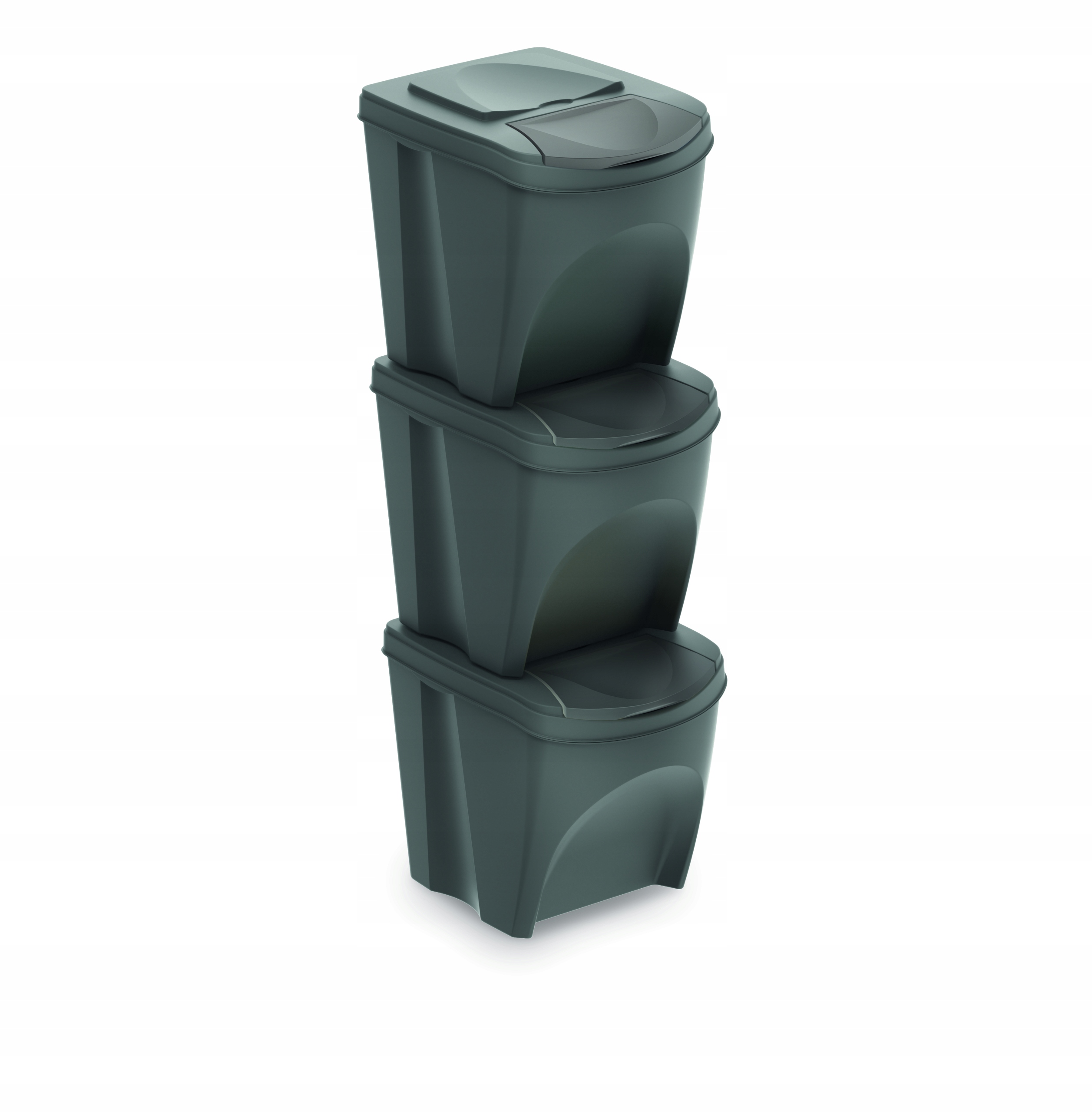 Levně Sada 3 odpadkových košů Sortibox IKWB25S3 šedý kámen 3x25L
