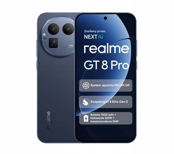 Smartfon realme Gt 8 Pro 12/256GB 6,79'' 144Hz 200Mpix Urban Blue Niebieski