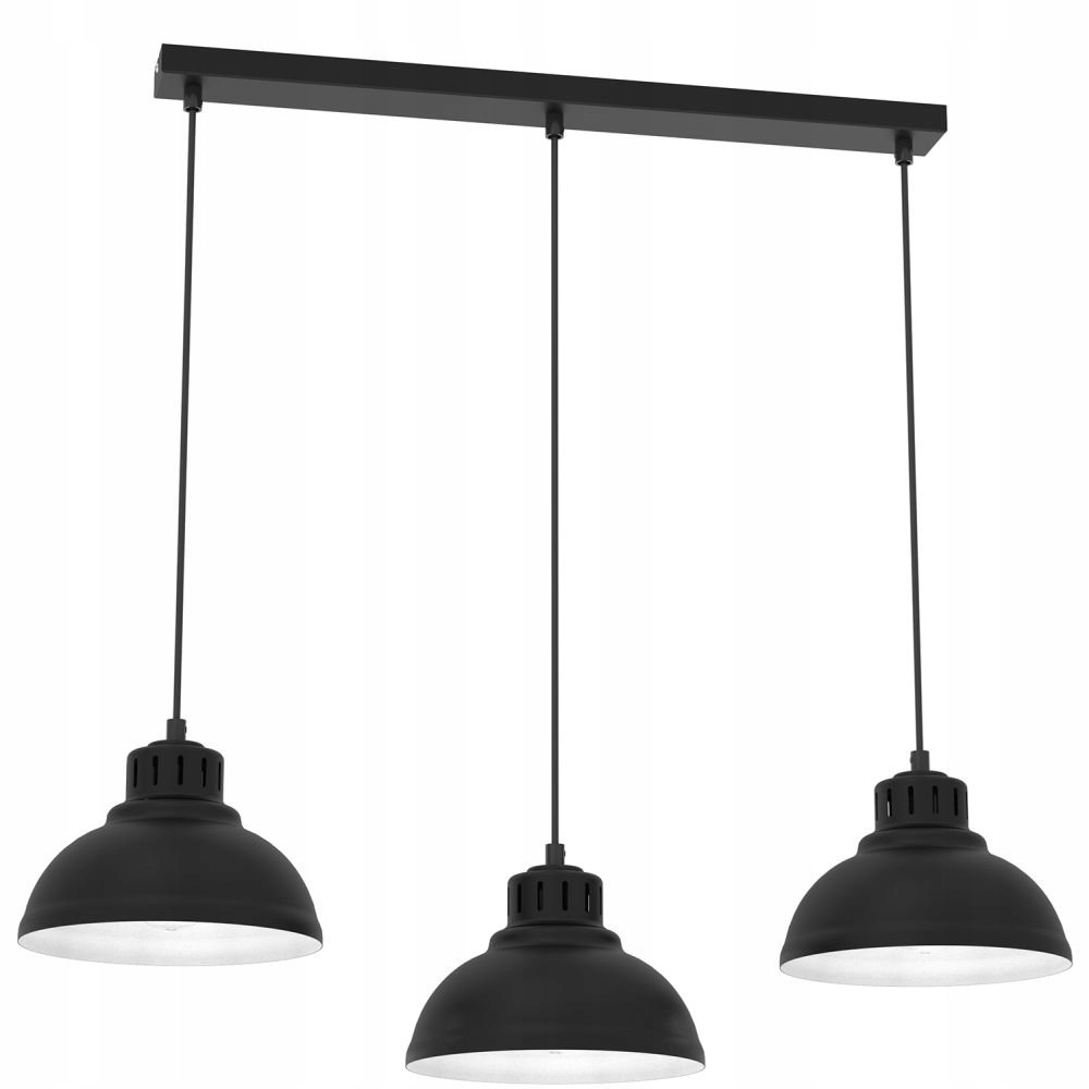 Čierna trojitá závesná lampa na lište Sven 9083 Luminex